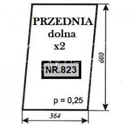 Szyba przednia dolna Ursus 1634/1934