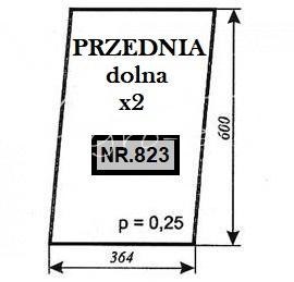 Szyba przednia dolna Ursus 1634/1934 Szyba przednia dolna Ursus 1634/1934