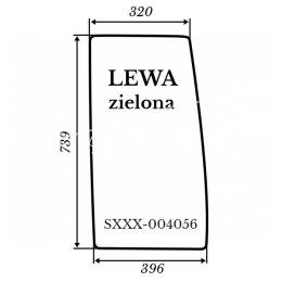 Szyba lewa zielona Kubota L4100 396*739