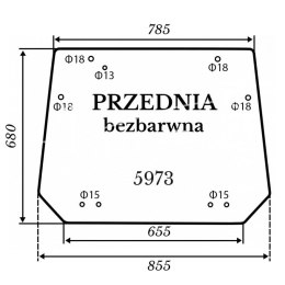 Szyba przednia bezbarwna Kubota BX231
