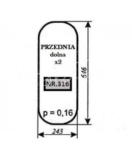 Szyba przednia dolna MF-235