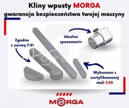 Wpust pryzmatyczny 8x7x56 DIN 6885 Stal C45 MORGA (sprzedawane po 10) widoczna cena za 1 sztukę