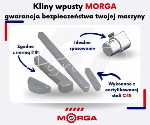 Wpust pryzmatyczny 8x7x56 DIN 6885 Stal C45 MORGA (sprzedawane po 10) widoczna cena za 1 sztukę Wpust pryzmatyczny 8x7x56 DIN 6885 Stal C45 MORGA (sprzedawane po 10) widoczna cena za 1 sztukę