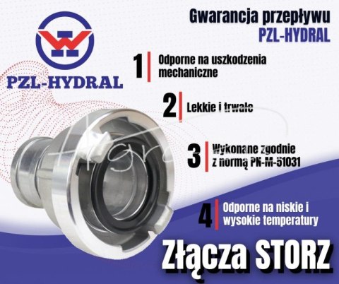 Łącznik ssawny STORZ 75mm z tuleją pod wąż 75mm aluminiowy PZL HYDRAL Łącznik ssawny STORZ 75mm z tuleją pod wąż 75mm aluminiowy PZL HYDRAL