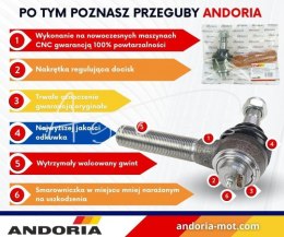 Przegub kierowniczy kątowy z gwintem lewy 67143531 z nakrętką regulacyjną Zetor ANDORIA