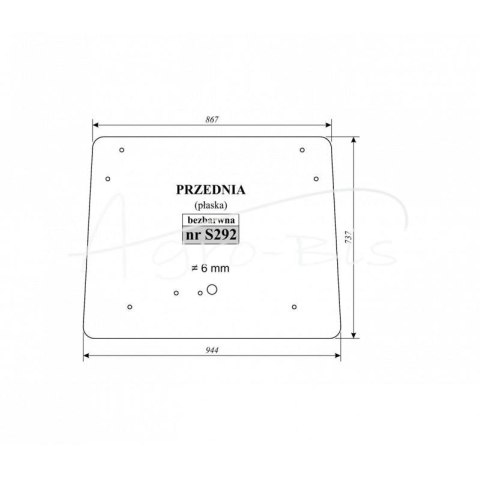 Szyba przednia Zetor 5243 Szyba przednia Zetor 5243