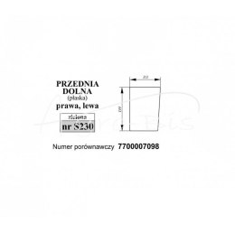 Szyba przednia dolna lewa/prawa zielona Renault