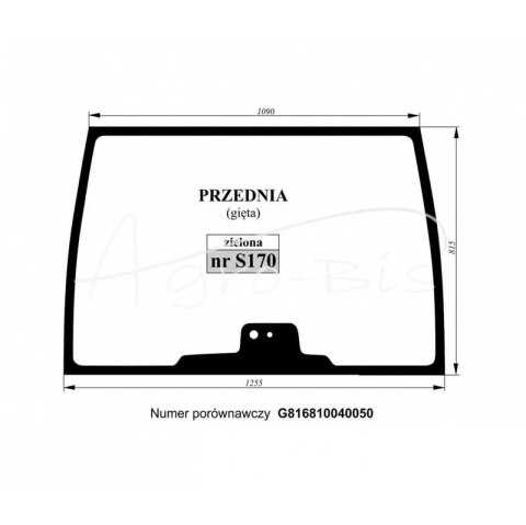 Szyba przednia gięta zielona Fendt G816810040050 Szyba przednia gięta zielona Fendt G816810040050