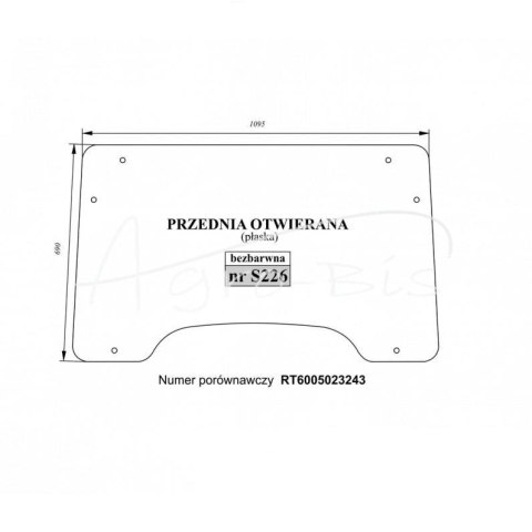 Szyba przednia otwierana Renault RT6005023243 Szyba przednia otwierana Renault RT6005023243