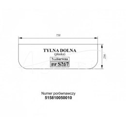 Szyba tylna dolna Fendt