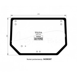 Szyba tylna zielona New Holland 84396387