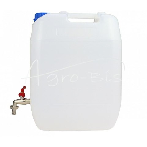 Kanister do wody pionowy 20l plastikowy z kranem metalowym