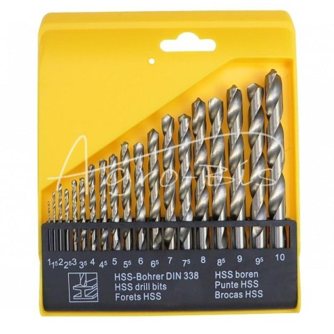 Komplet wierteł do metalu HSS 19cz 1-10mm Komplet wierteł do metalu HSS 19cz 1-10mm
