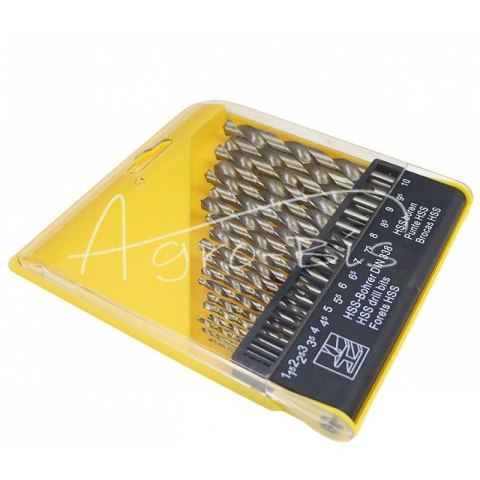 Komplet wierteł do metalu HSS 19cz 1-10mm Komplet wierteł do metalu HSS 19cz 1-10mm