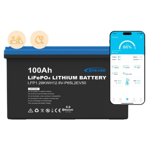 Akumulator Epever LiFePO4 12.8V 100Ah IP65 z matą grzewczą Akumulator Epever LiFePO4 12.8V 100Ah IP65 z matą grzewczą