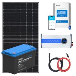 ELEKTROWNIA SŁONECZNA 455WP Z AKUMULATOREM - ZASILANIE 230V MOC 350W + MPPT