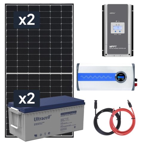 Elektrownia słoneczna 910W z akumulatorem - zasilanie 230V moc 3000W + MPPT Elektrownia słoneczna 910W z akumulatorem - zasilanie 230V moc 3000W + MPPT