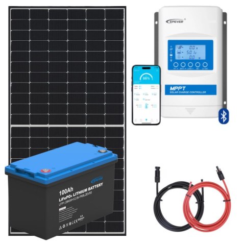 Panel słoneczny 455W z regulatorem 30A MPPT oraz akumulatorem 100Ah Panel słoneczny 455W z regulatorem 30A MPPT oraz akumulatorem 100Ah
