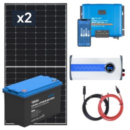 Zestaw PV 910W, akumulator LiFePO4 100Ah, regulator MPPT i przetwornica