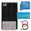 Zestaw solarny na łódź 300W z regulatorem MPPT. Akumulator 110Ah. Przetwornica napięcia 230V/300W