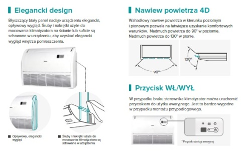 Klimatyzator Hisense Standard inverter 5,3 kW AVT52UR4RSA4 przypodłogowo-sufitowy