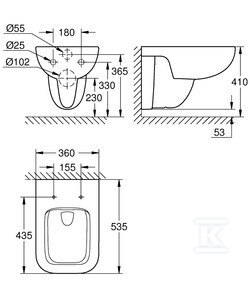 BAU EDGE CERAMIC MIS.WISZ+DESKA WOLN.DUR
