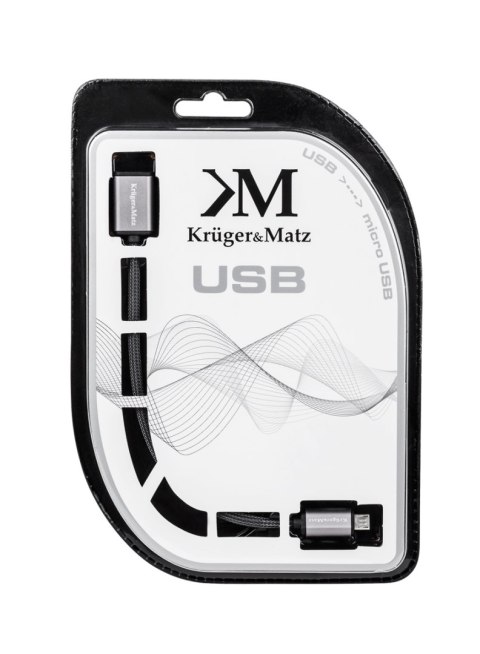 Kabel USB - micro USB gniazdo-wtyk 0,2 m Kruger&Matz Kabel USB - micro USB gniazdo-wtyk 0,2 m Kruger&Matz