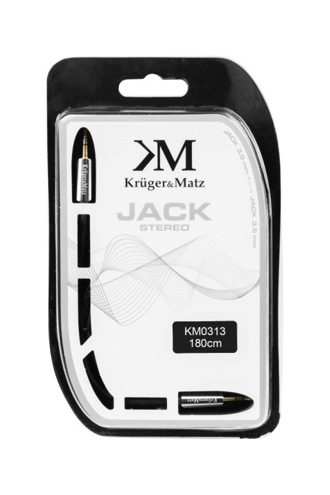 Kabel wtyk prosty - wtyk prosty jack 3.5 stereo 1.8m Kruger&Matz Kabel wtyk prosty - wtyk prosty jack 3.5 stereo 1.8m Kruger&Matz