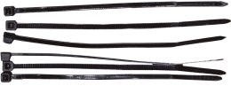59220C Opaski zaciskowe 2,5x200 mm czarne, 100 sztuk, Mega