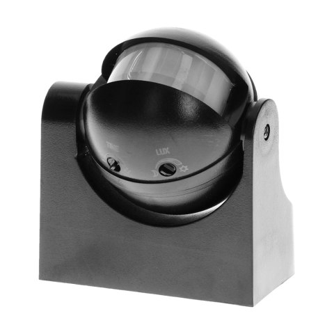 Czujnik ruchu 180st., pionowa regulacja, IP44, 1200W, czarny Czujnik ruchu 180st., pionowa regulacja, IP44, 1200W, czarny